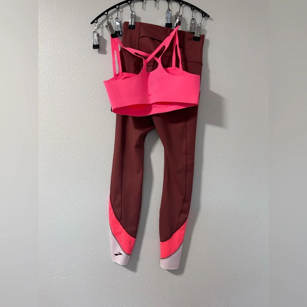 NWT Brooks Athletic Set Running Sports Bra (Small) and Leggings (X-Small) - Picture 2 of 10
